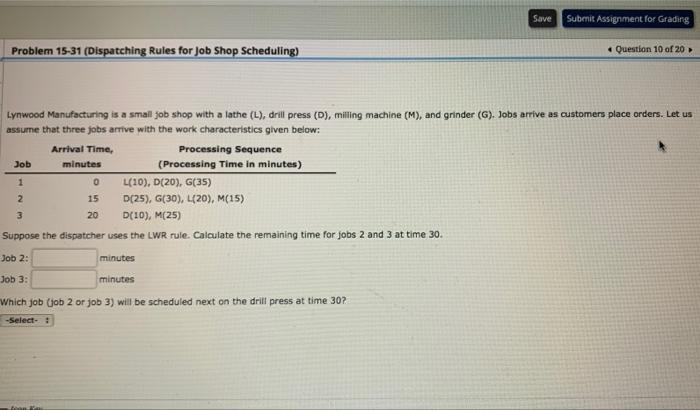 Save Submit Assignment for Grading Problem 15-31