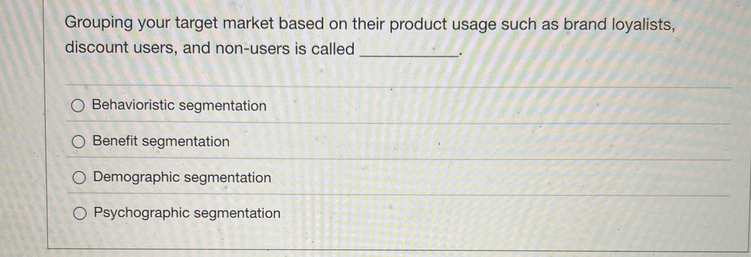 Grouping your target market based on their