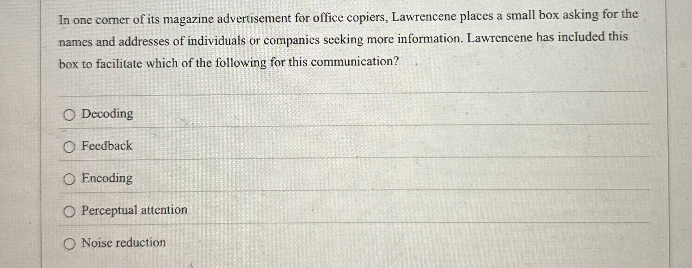 In one corner of its magazine advertisement for