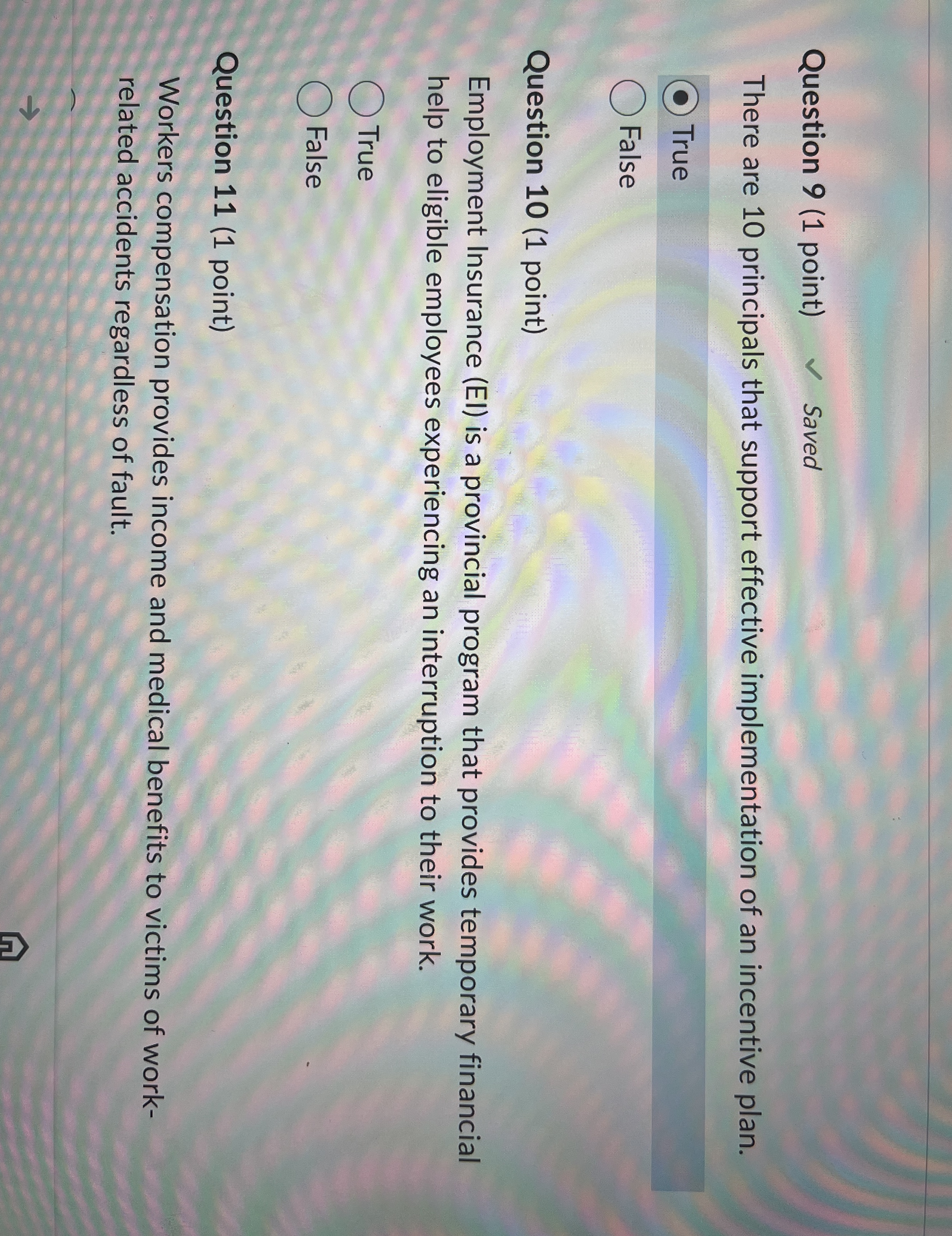 Question 9 ( 1 point ) Saved There are 1 0