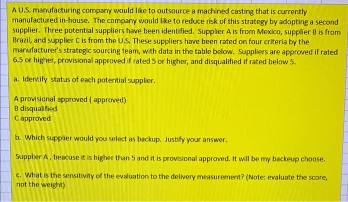 Using excel application is necessary. AU.S.