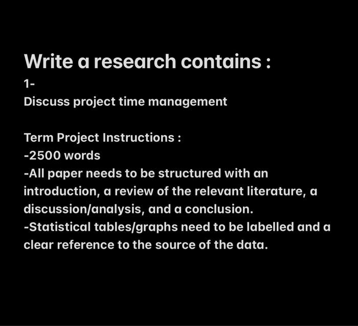Write a research contains : 1- Discuss project