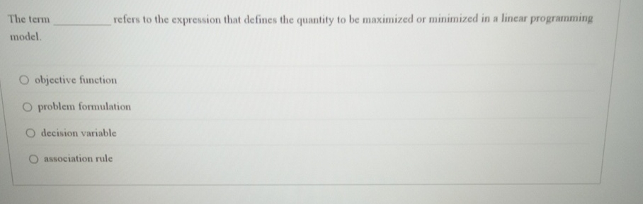 The term refers to the expression that defines