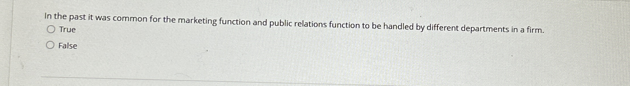 In the past it was common for the marketing