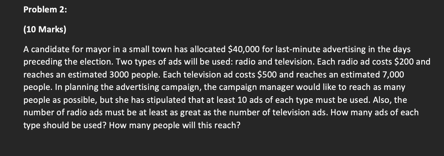 Using EXCEL only please solve the problem below.