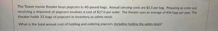 The Tower movie theater buys popcorn in 40-pound