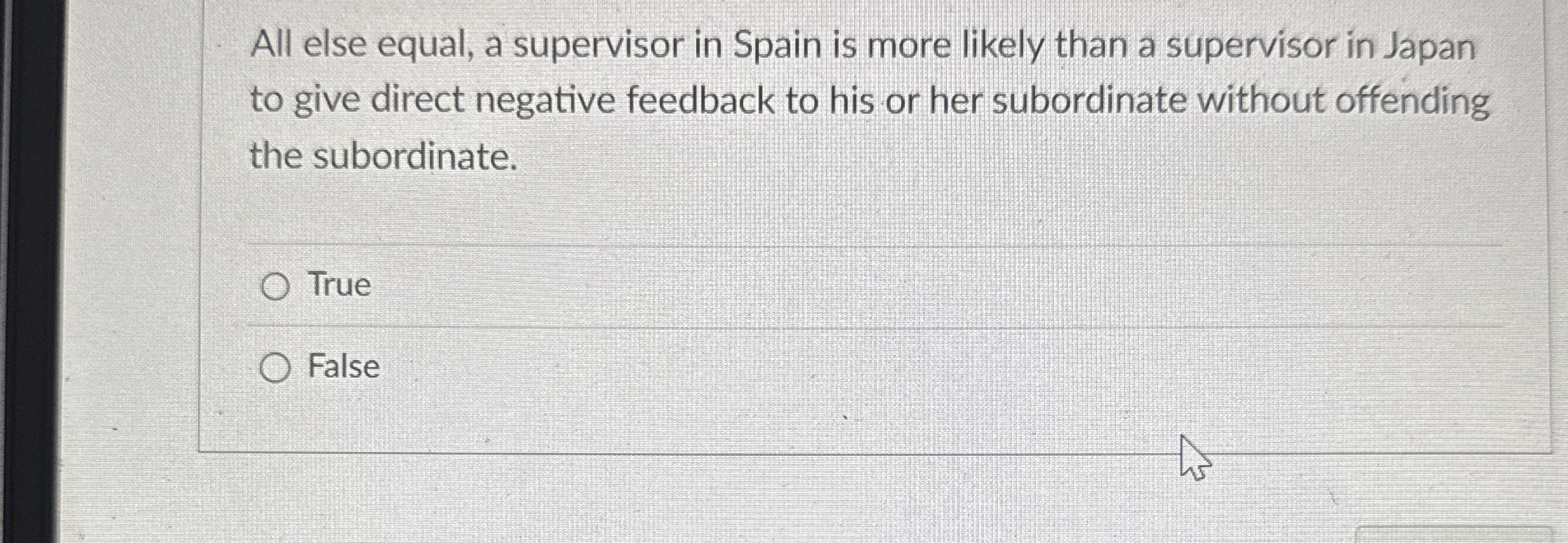 All else equal, a supervisor in Spain is more