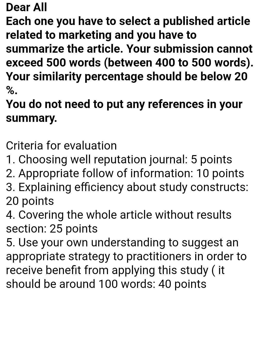 Dear All Each one you have to select a published