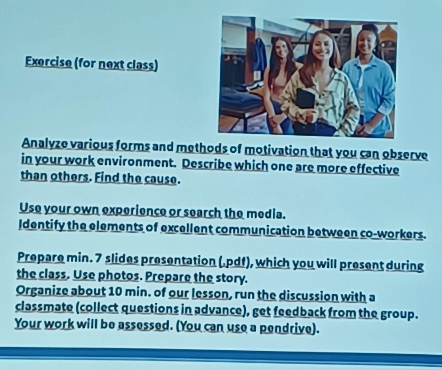 Exercise ( for next class ) Analyze various forms