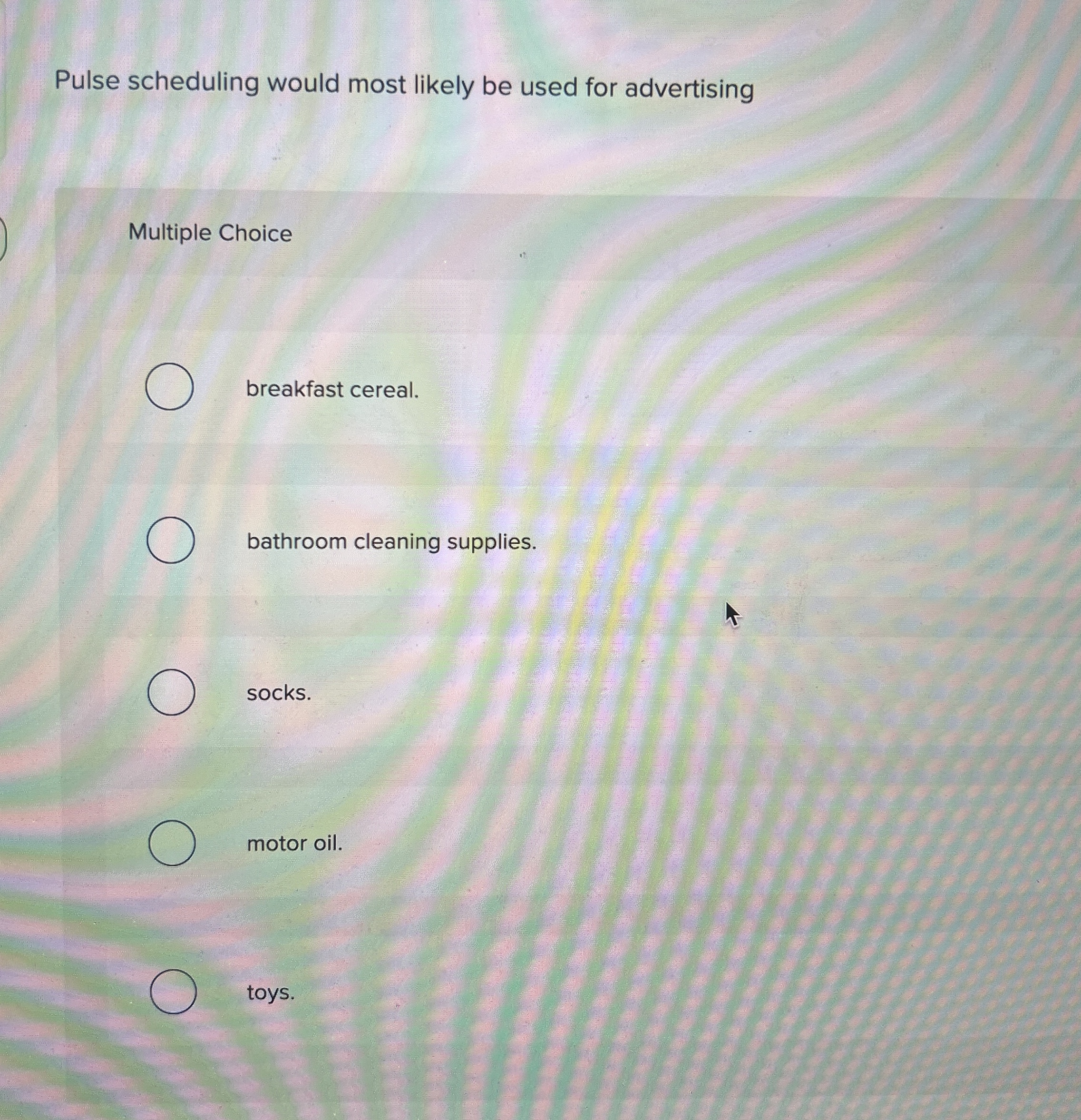 Pulse scheduling would most likely be used for