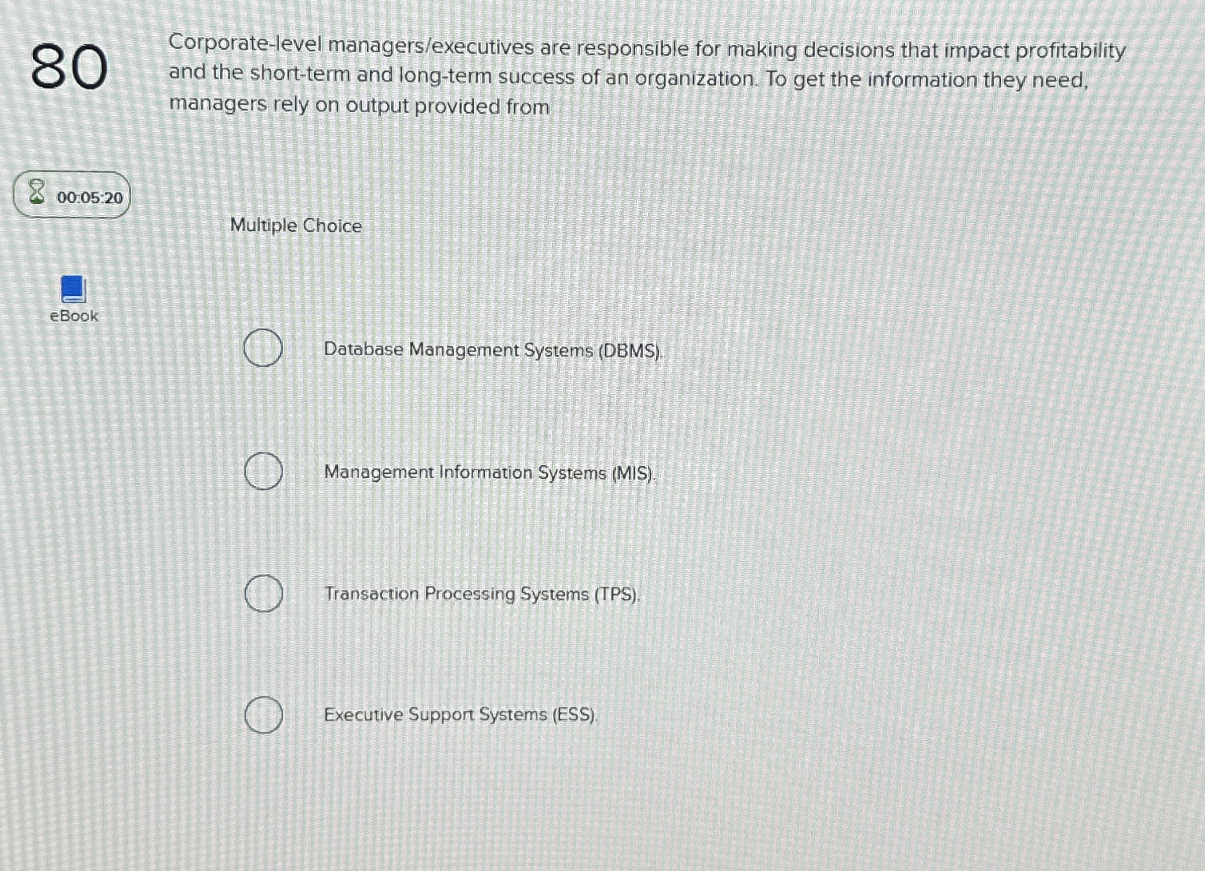 8 0 Corporate - level managers / executives are