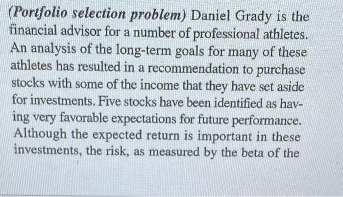 With the added constraint: High end return
