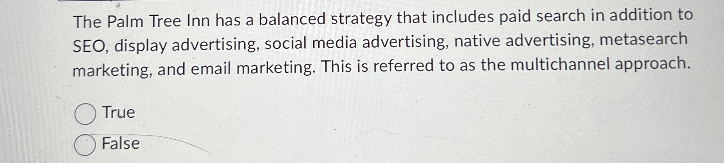 The Palm Tree Inn has a balanced strategy that