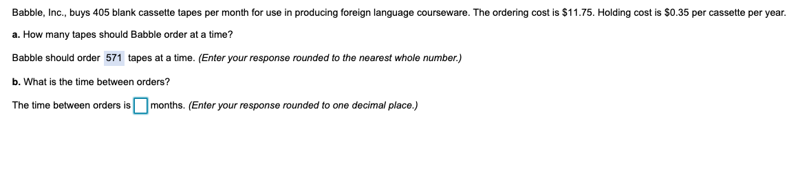 Babble, Inc., buys 405 blank cassette tapes per