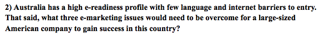 2) Australia has a high e-readiness profile with