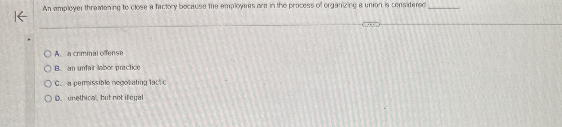 An employer threatening to close a factory