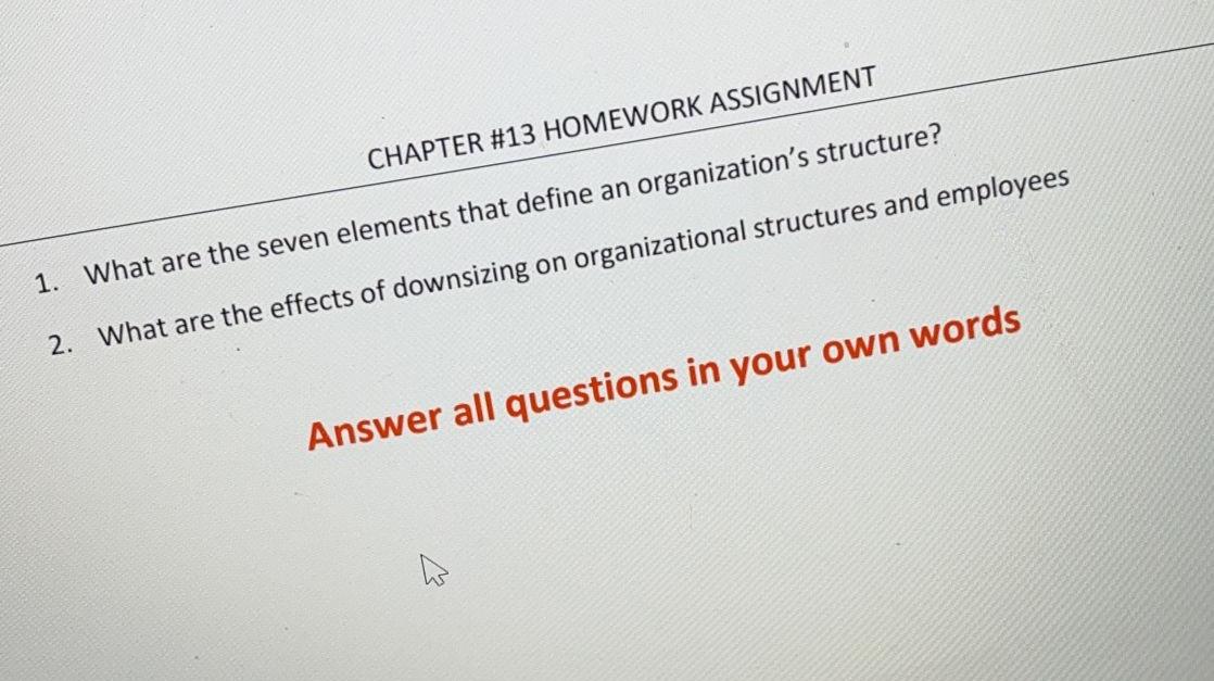 200-250 words CHAPTER #13 HOMEWORK ASSIGNMENT 1.