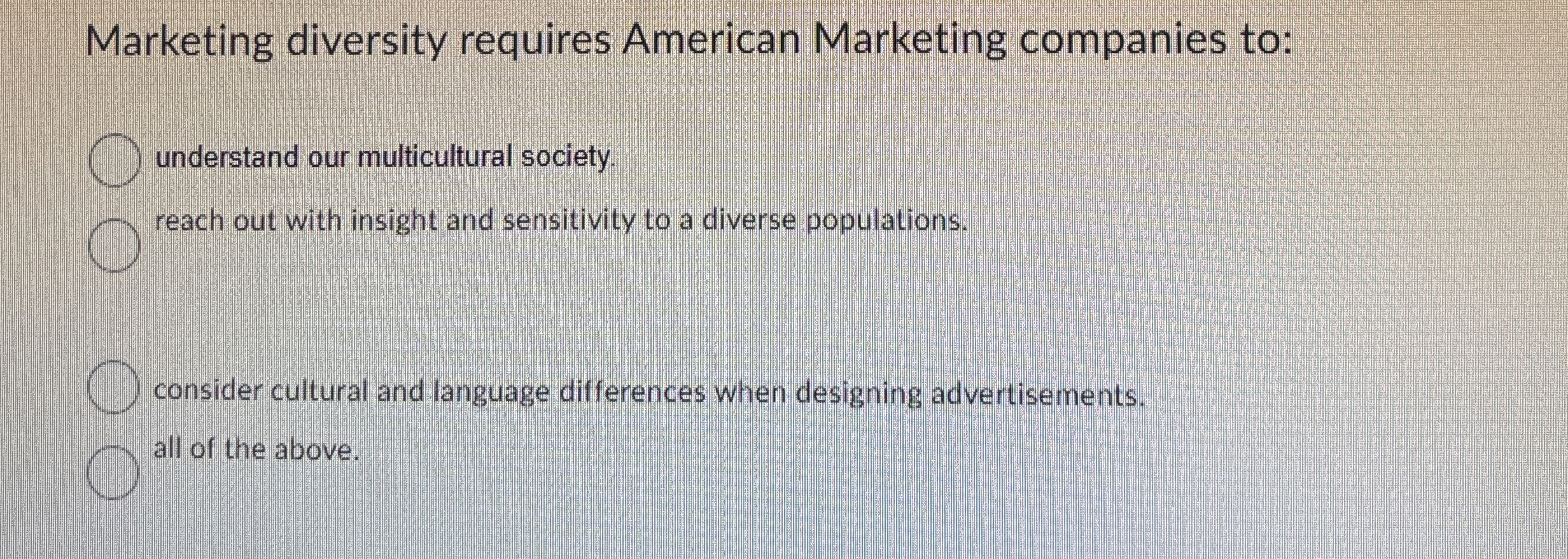 Marketing diversity requires American Marketing