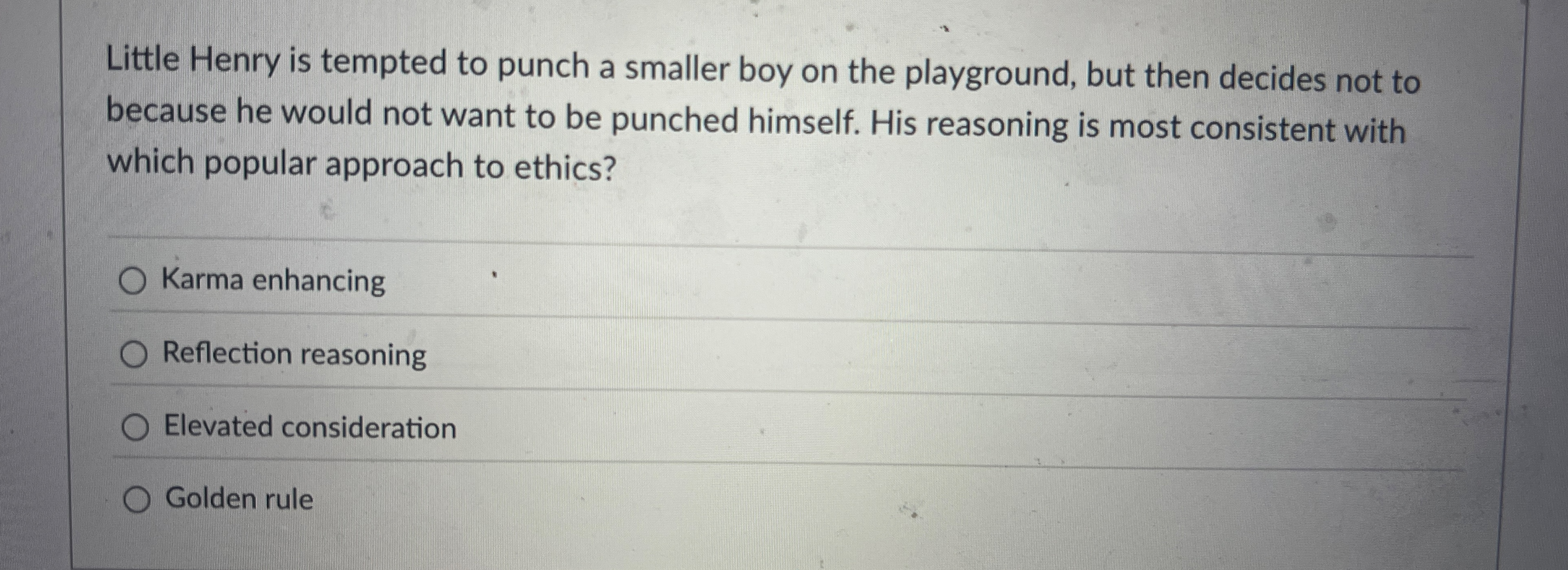Little Henry is tempted to punch a smaller boy on