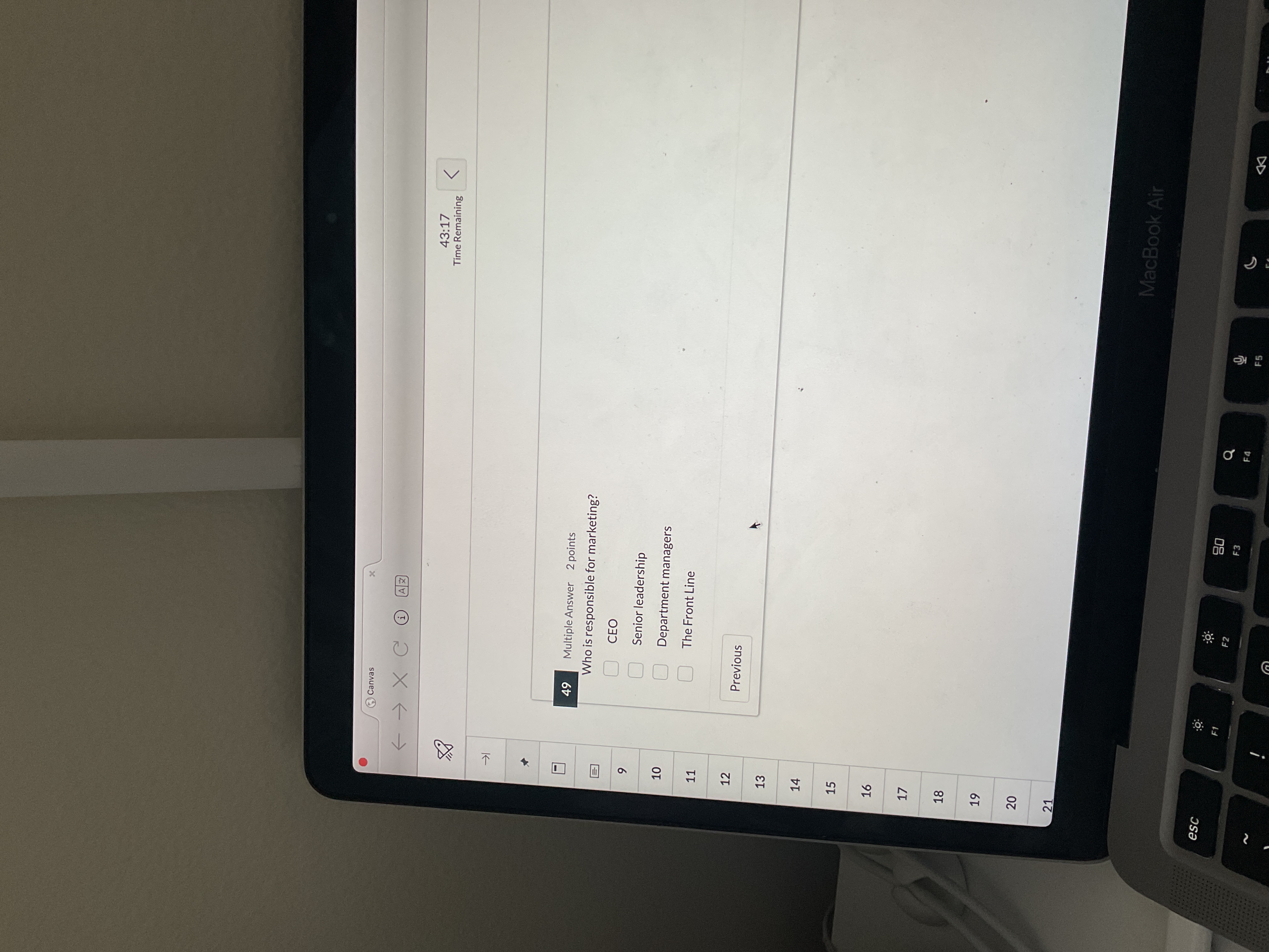 Who is responsible for marketing?CEOSenior