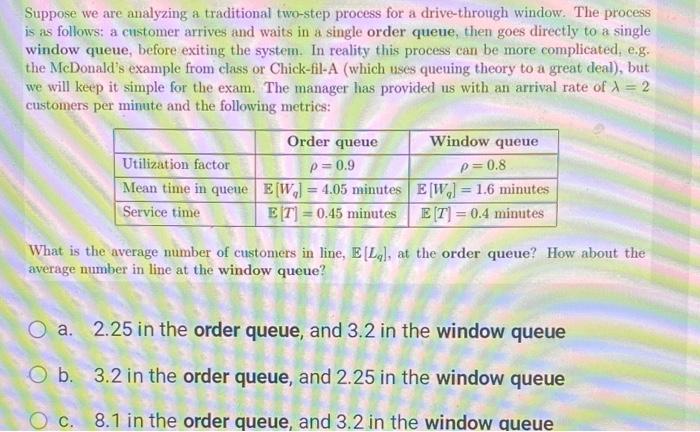 Suppose we are analyzing a traditional two-step