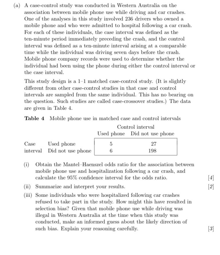 (a) A case-control study was conducted in Western