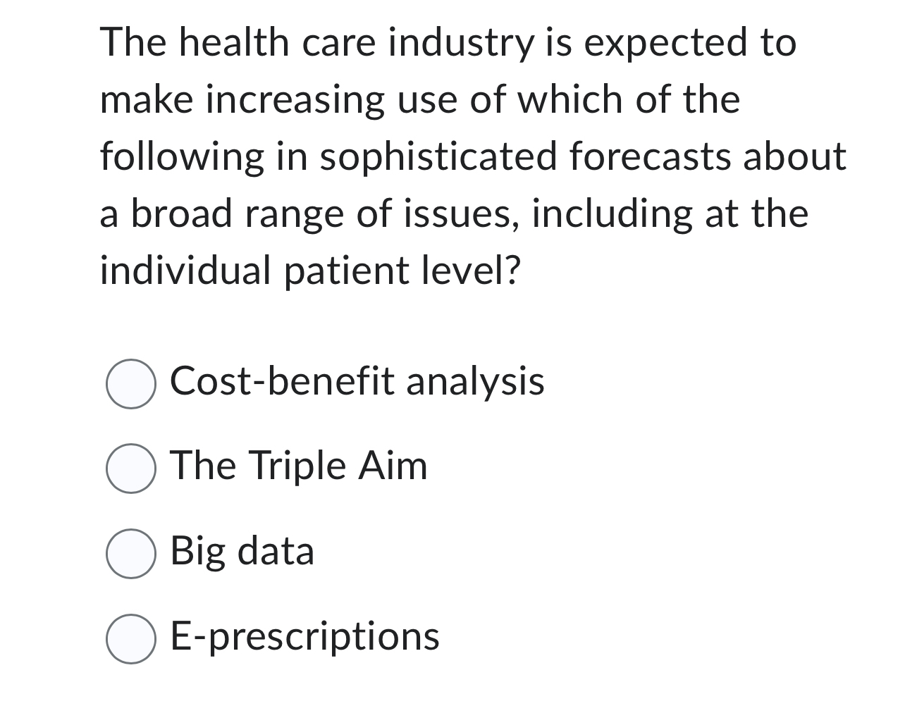The health care industry is expected to make