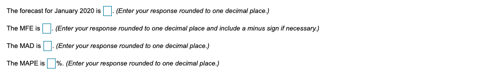 Develop an exponential smoothing forecast (a=0.2)