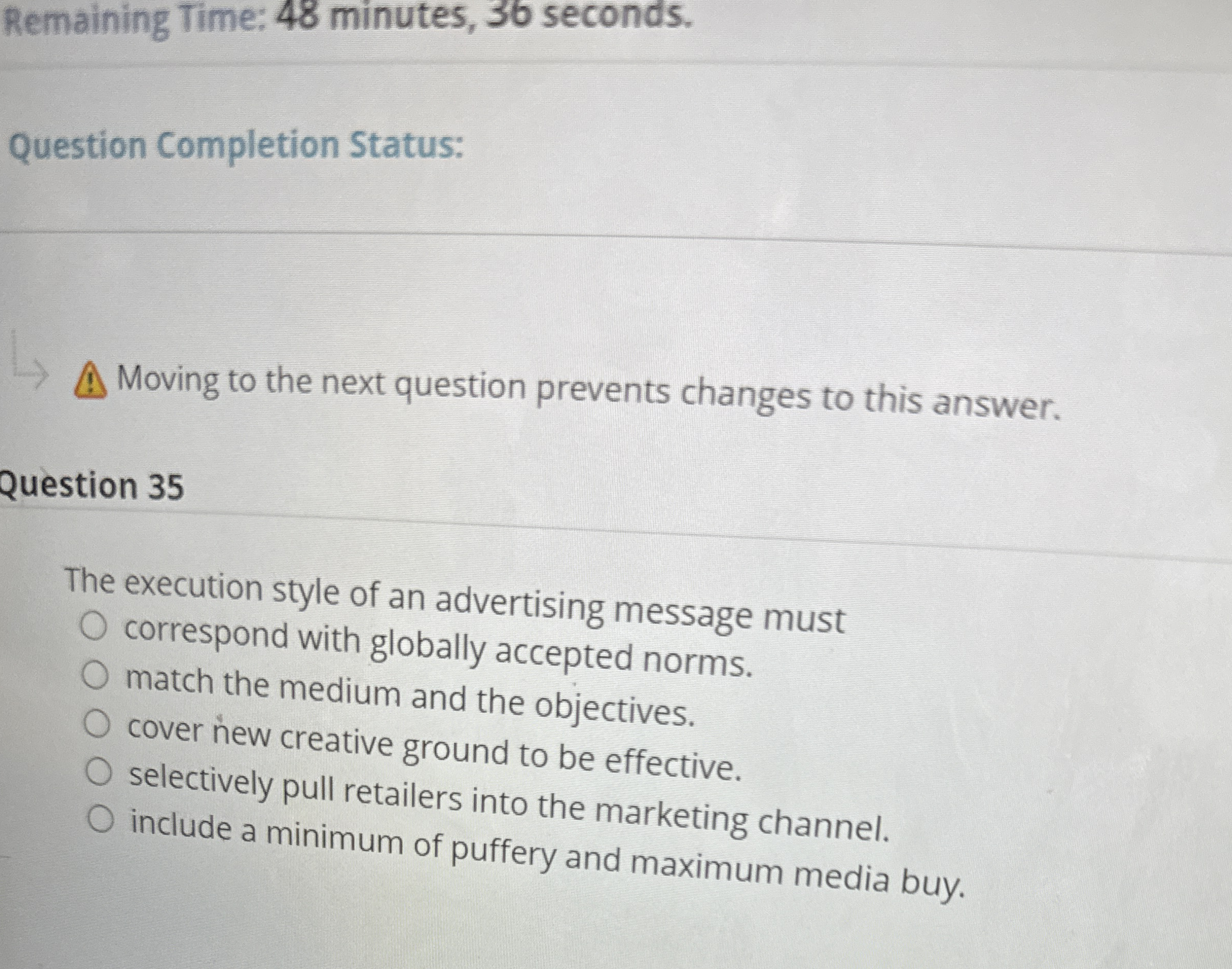 Remaining Time: 4 8 minutes, 3 6 seconds.