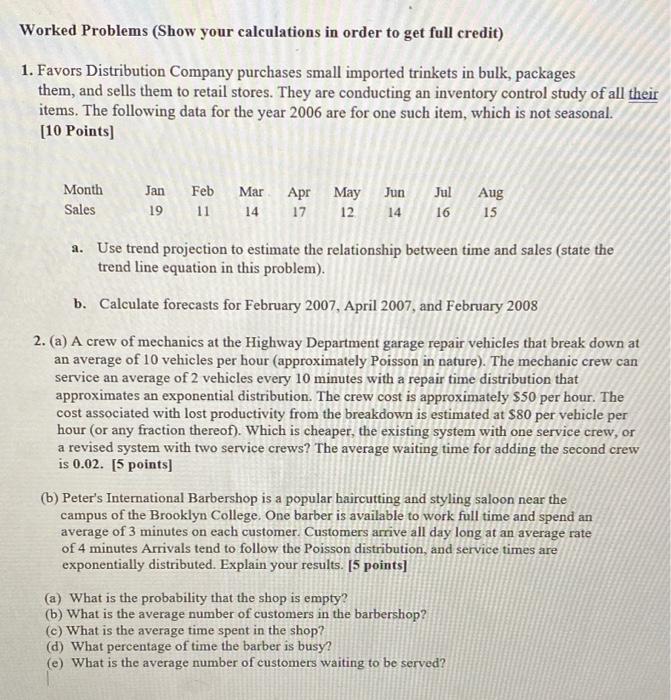 Please answer both questions Worked Problems