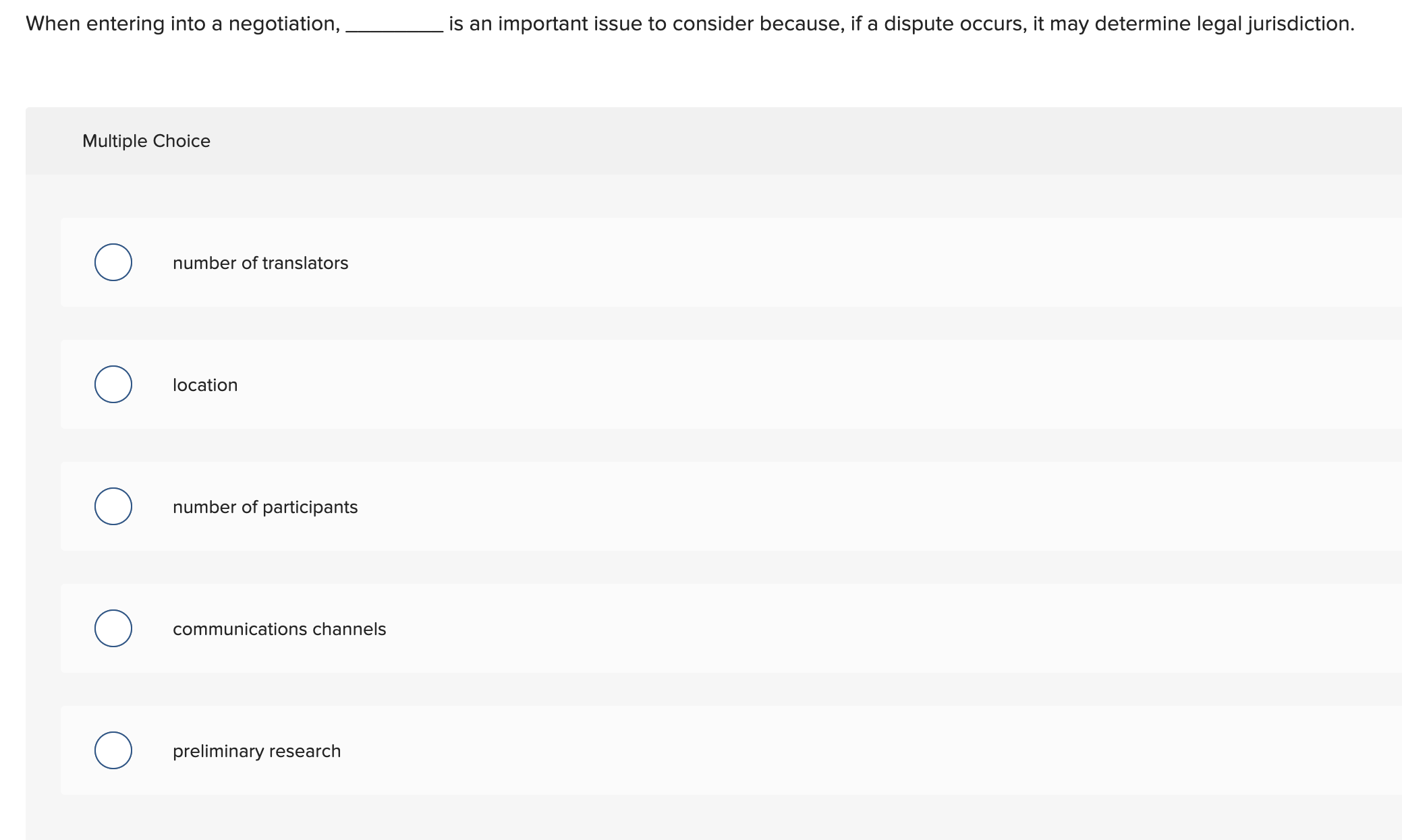 When entering into a negotiation, is an important