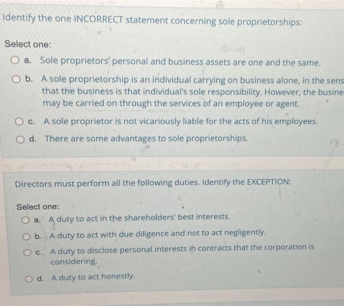 Identify the one INCORRECT statement concerning