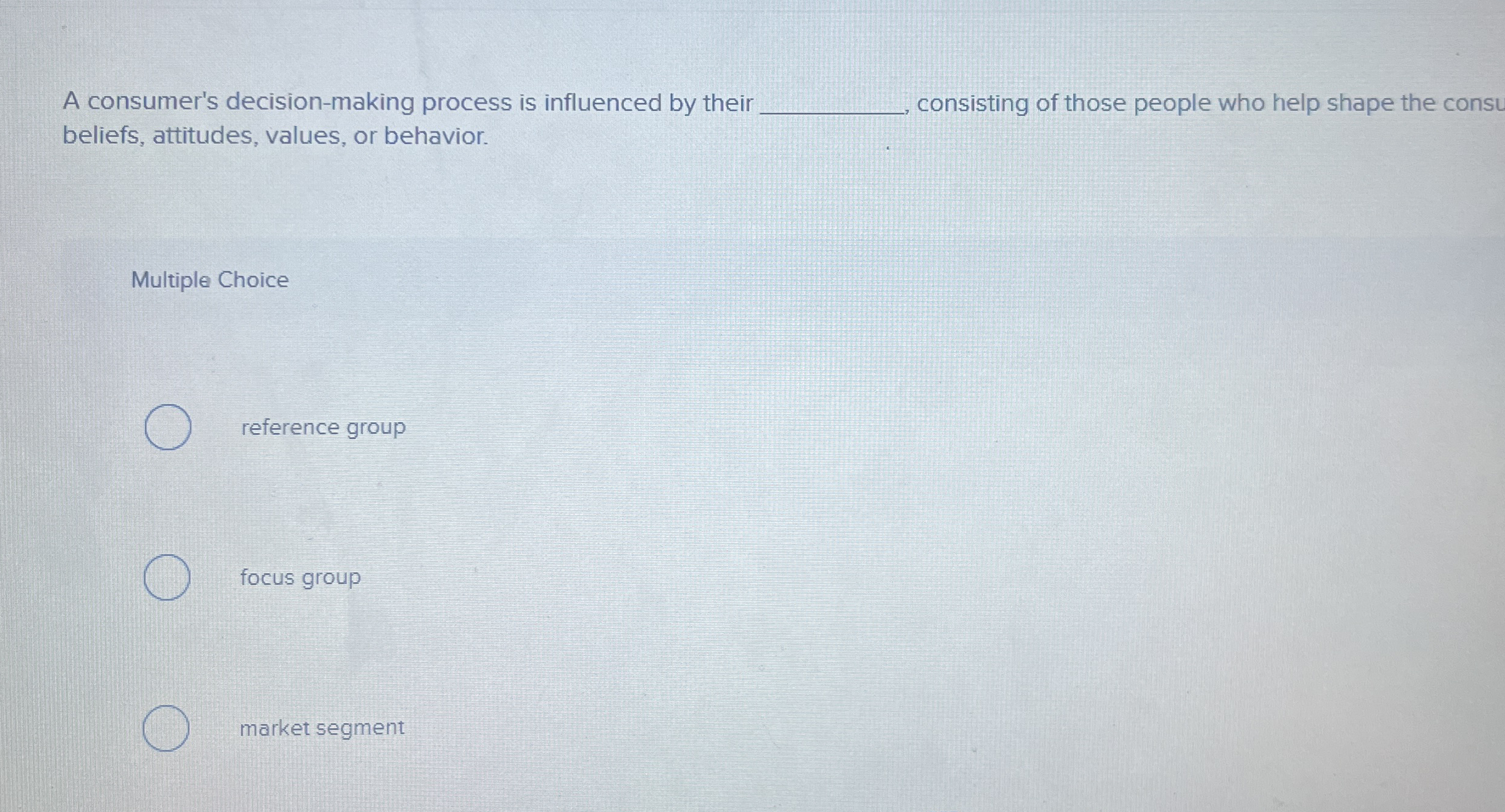 A consumer's decision - making process is
