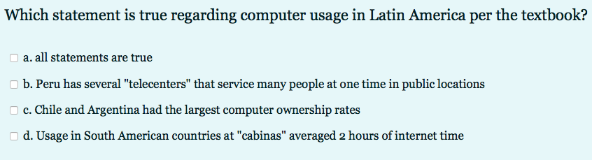 Which statement is true regarding computer usage
