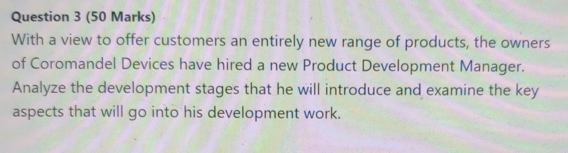 Question 3 (50 Marks) With a view to offer