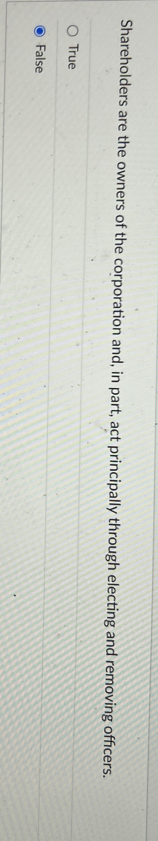 Shareholders are the owners of the corporation