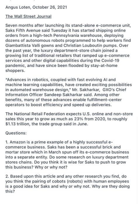 answer 1 & 2 Angus Loten, October 26, 2021 The