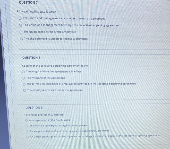 QUESTION 1 To protect employees from arbitrary or