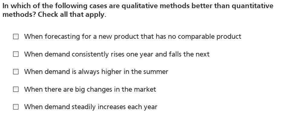 In which of the following cases are qualitative