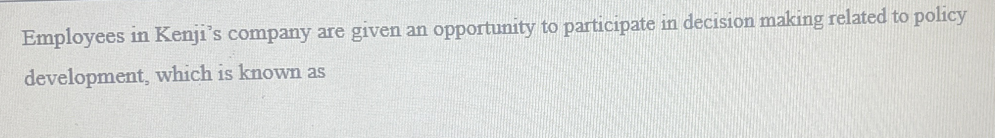 Employees in Kenji's company are given an