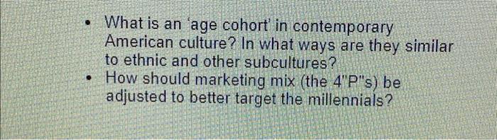 I need a short answers thanks! What is an 'age