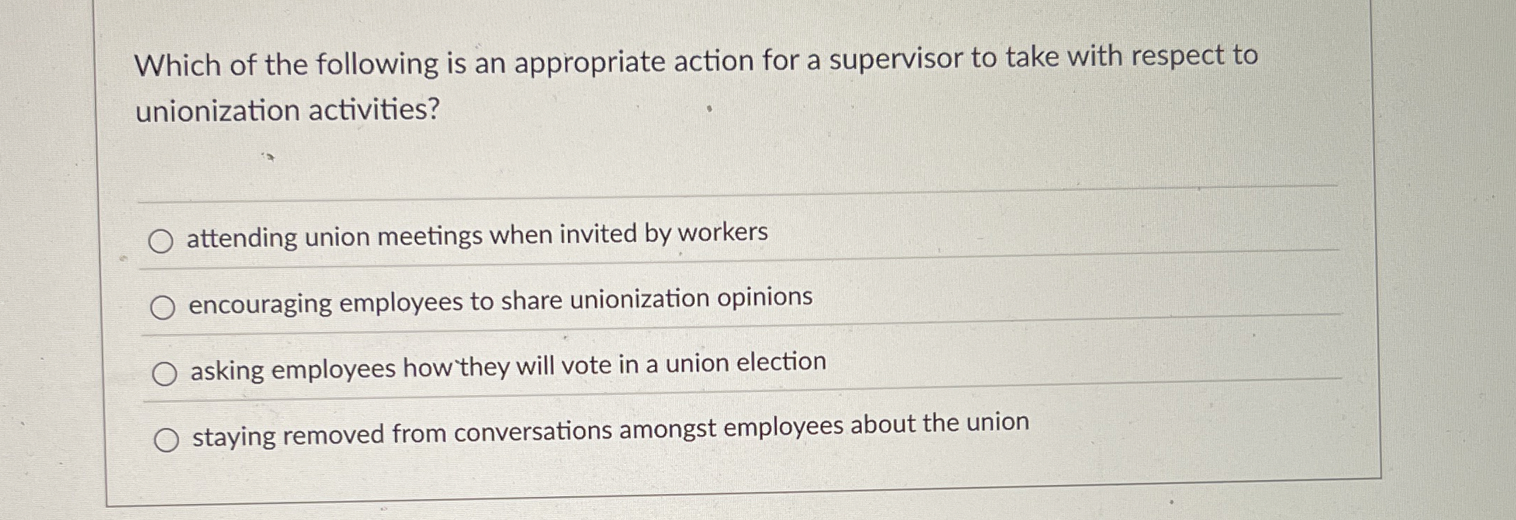 Which of the following is an appropriate action