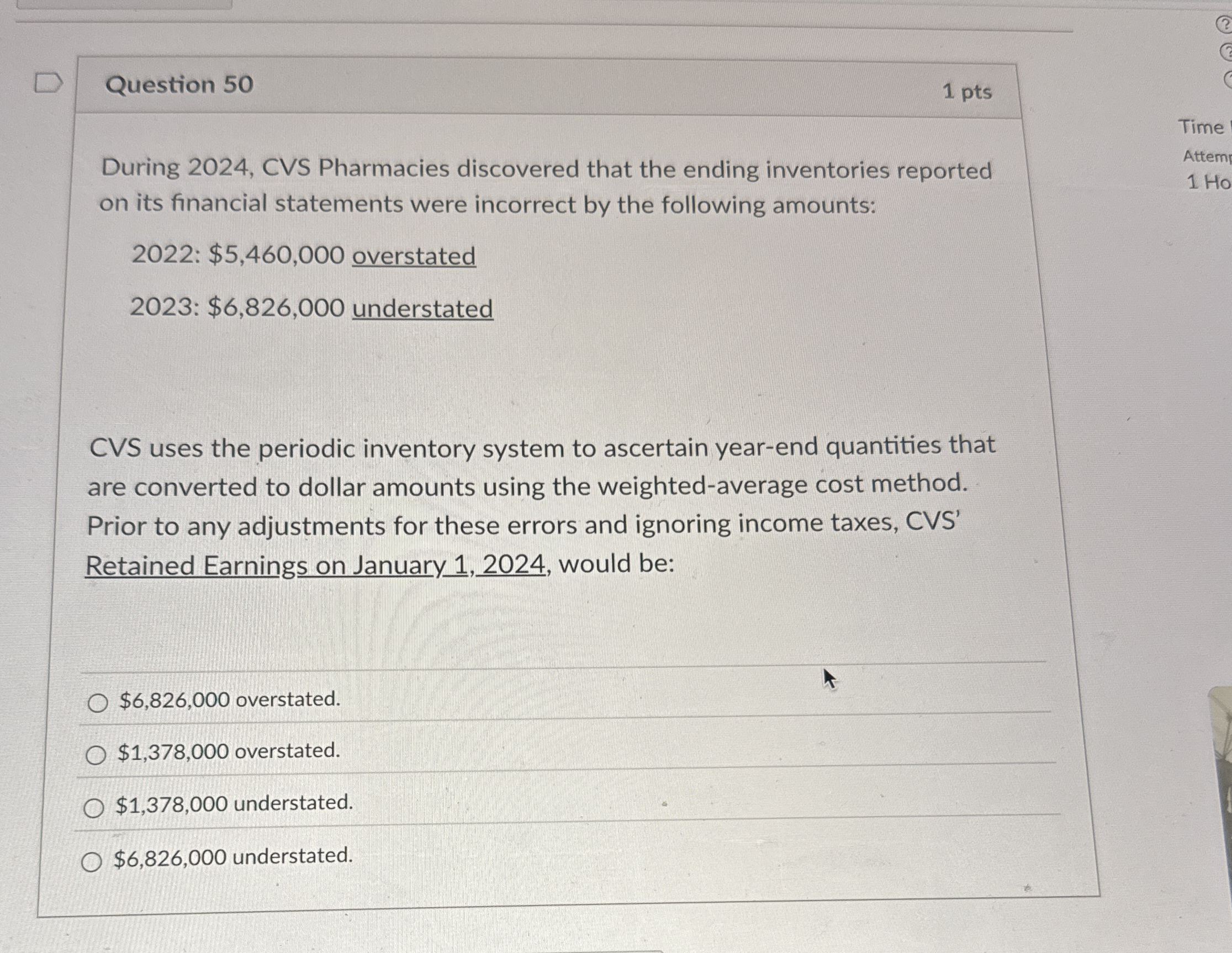 Question 5 0 1 pts During 2 0 2 4 , CVS