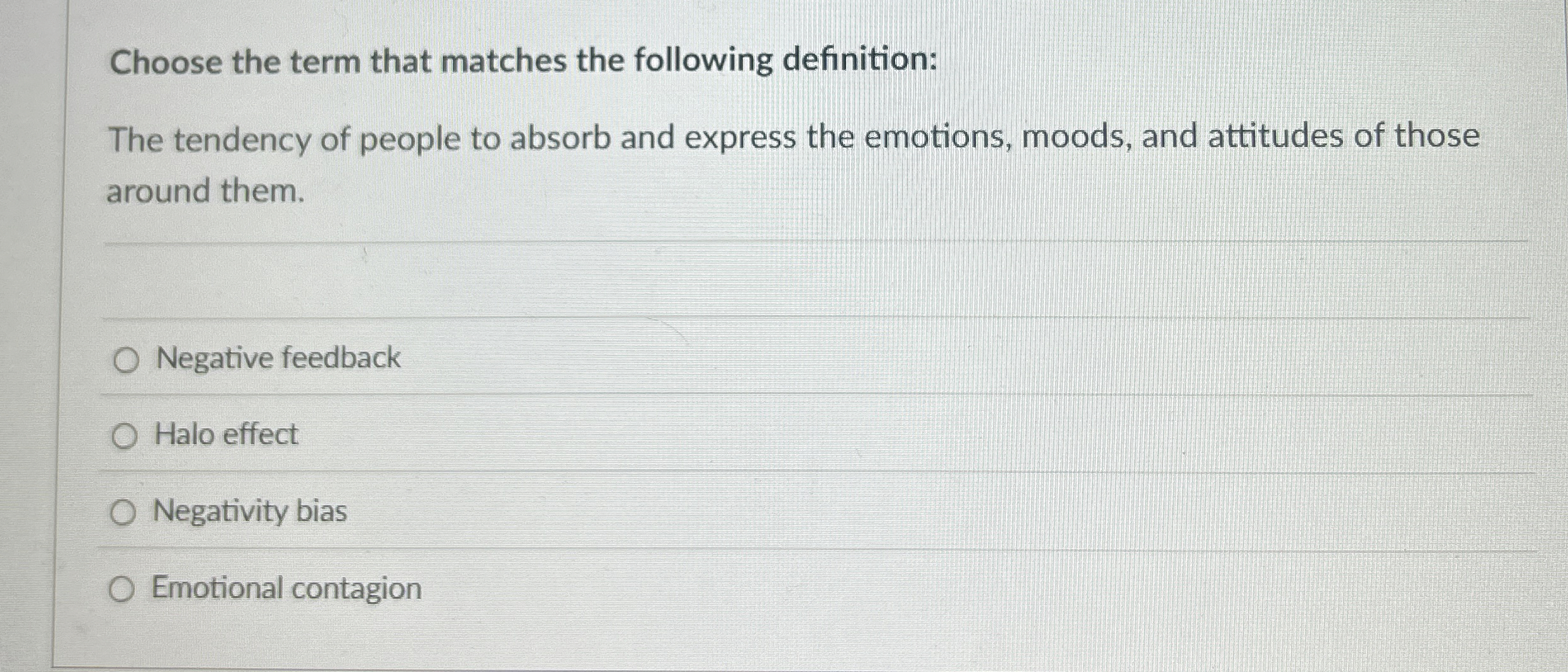 Choose the term that matches the following