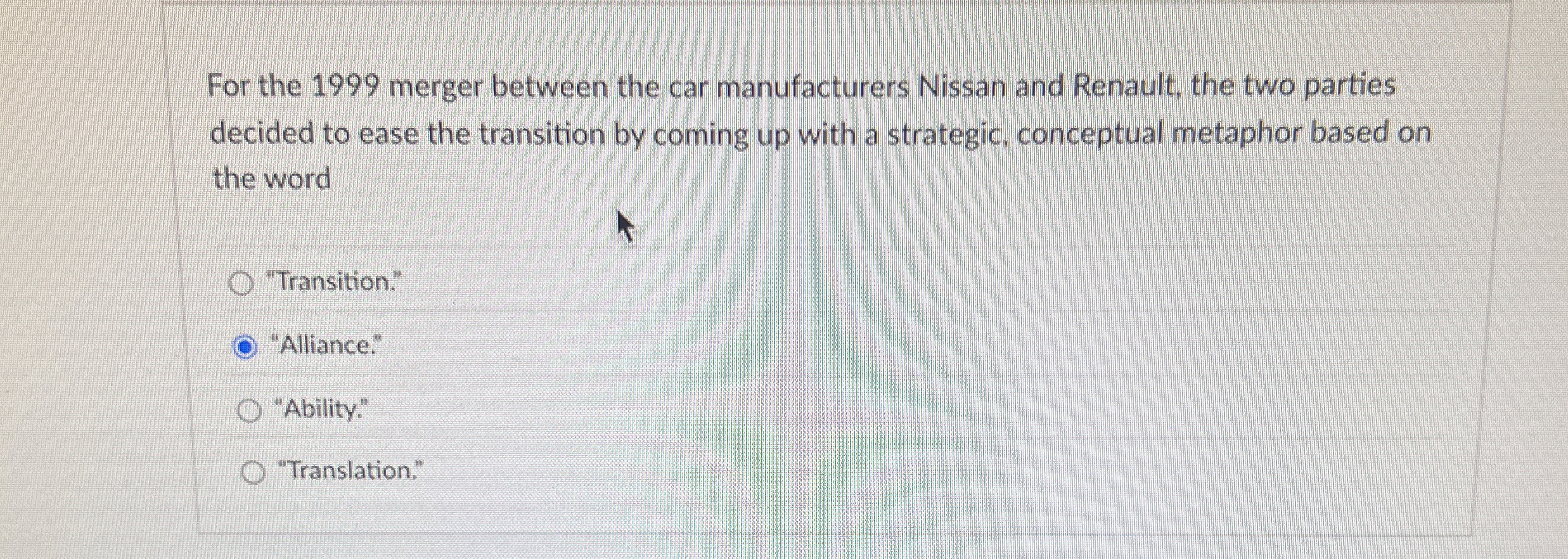 For the 1 9 9 9 merger between the car