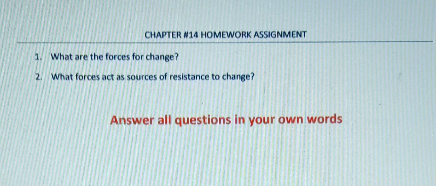 200-250 words CHAPTER #14 HOMEWORK ASSIGNMENT 1.