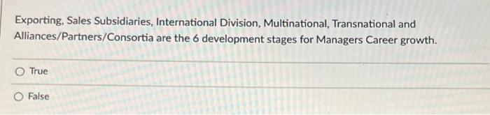 6 Exporting, Sales Subsidiaries, International