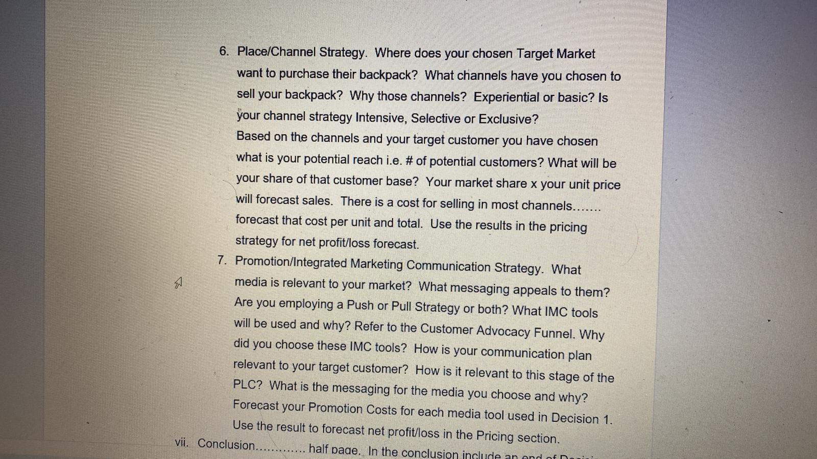 write a strategic report for the simulation