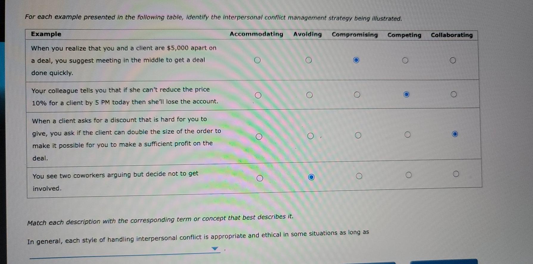 organizational behavior For each example
