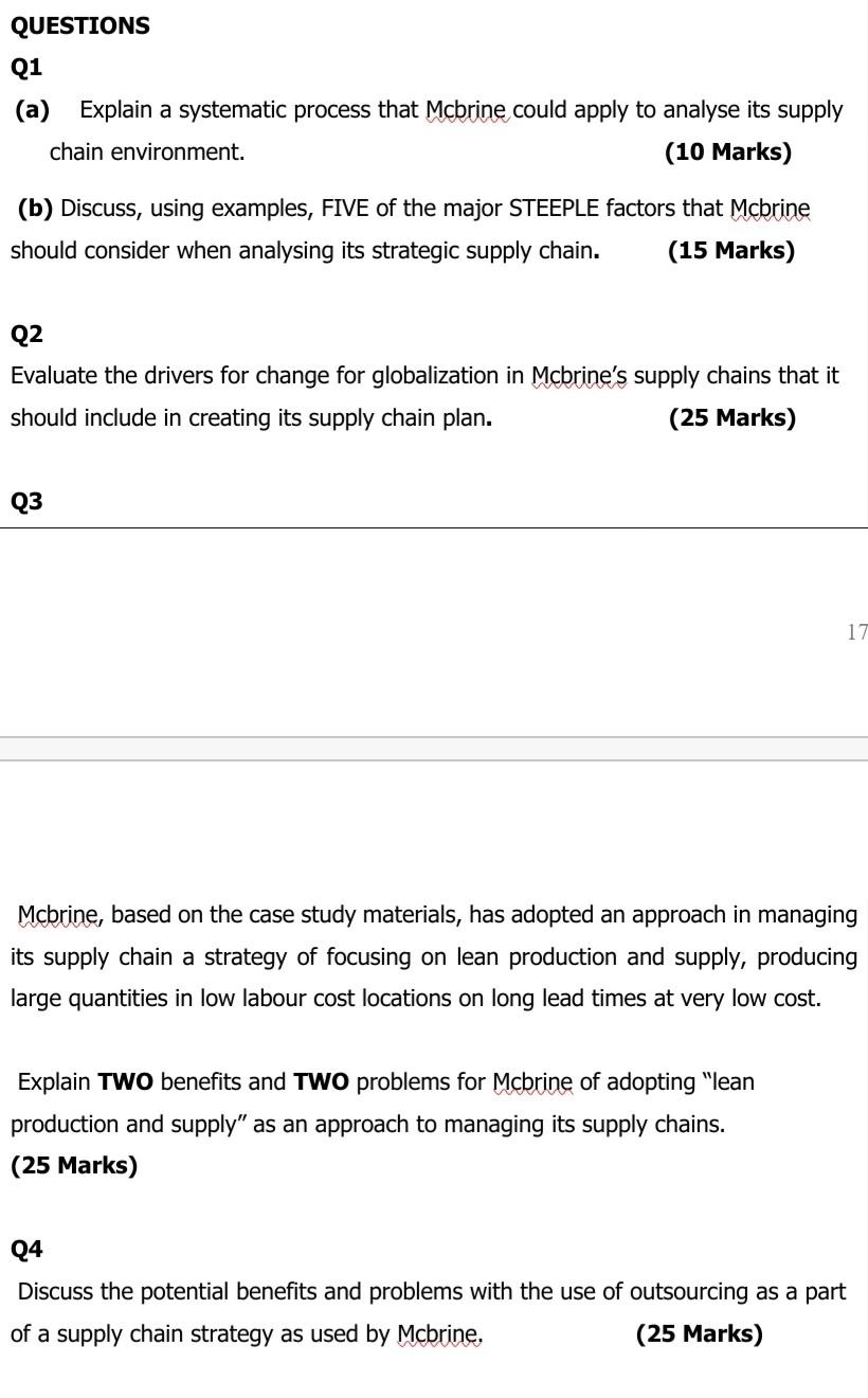 QUESTIONS Q1 (a) Explain a systematic process